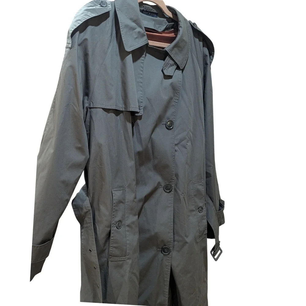 Bradley Jons for Gruner‎ & Co Olive Green Trench Coat Removable Liner 40 Short